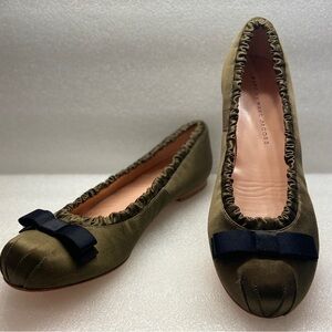 Marc by Marc Jacobs Forest Green Satin Ballet Flat